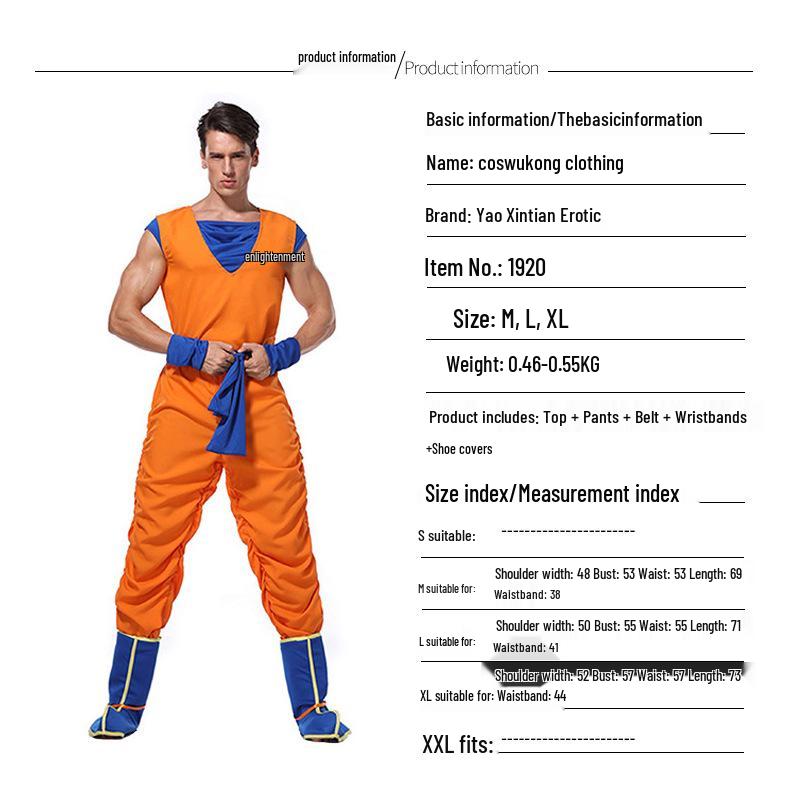 Master Roshi & Son Goku Halloween Cosplay Costumes: Demon King & Goku Clothes