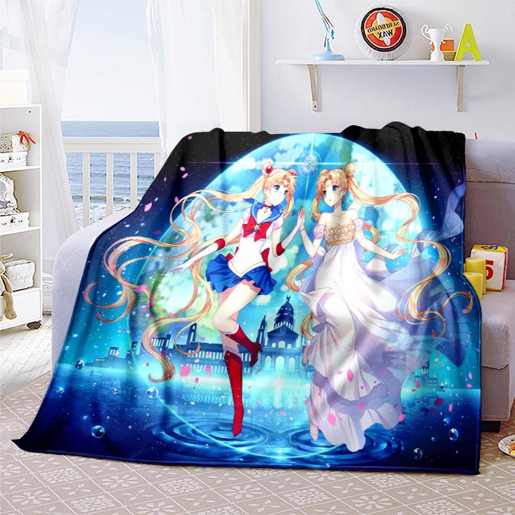 Japanese anime cute cartoon theme Sailor Moon Tsukino Usagi blanket suitable for home beds, sofa covers, office nap, outdoor warm blankets O6