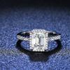 Bague Ringen 925 Sterling Silver Emerald Cut Moissanite Gemstone Wedding Engagement Diamonds Ring For Women Fine Jewelry Gifts
