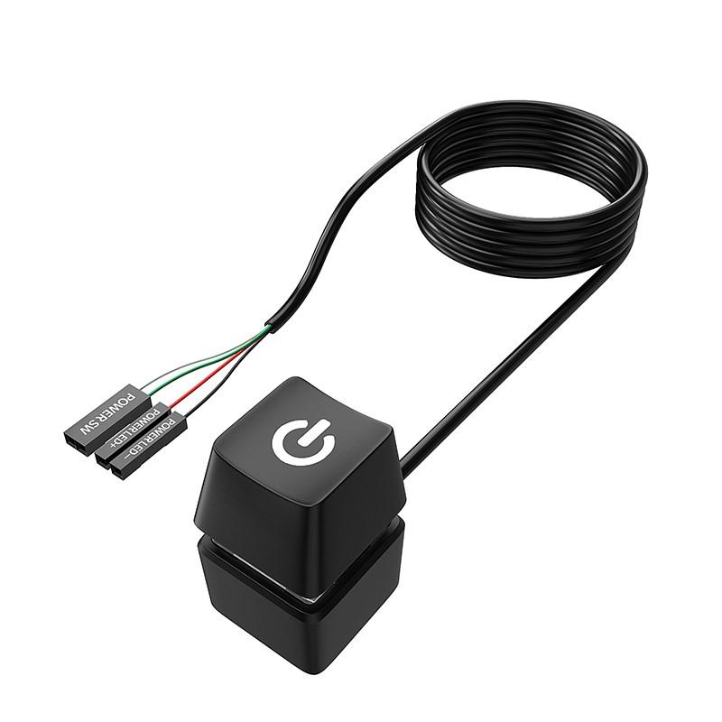 Computer Desktop Schalter 1,8m Kabel Blaue LED PC Mainboard Externer Start Ein/Aus-Knopf Verlängerungskabel Für Zuhause & Büro