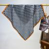 Retro light luxury high-end carriage cotton and linen scarf, spring and autumn new 71cm small square scarf, foreign-style decorative versatile scarf