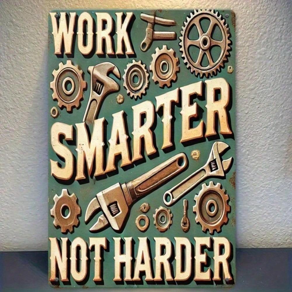 

HALOEA Vintage Metal Wall Art 12x8 Inch Retro Industrial Decor for Garage Workshop Man Cave 20x30cm