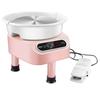 Pottery Wheel 10in Ceramic Wheel Foot Pedal Touch Screen 350W 3 Legs Pink