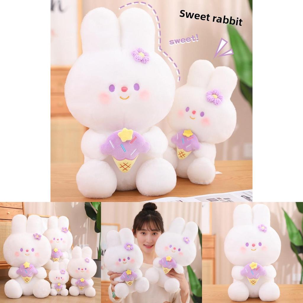 Sweet Bunny Plush Toy For Girls Cute Pillow Stuffed Animal Gift For Valentine's Day