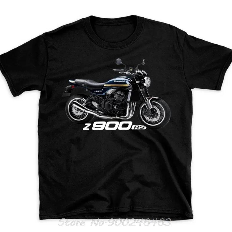 Camiseta Gráfica de Motocicleta Japonesa Clásica Z900 RS Oversize Algodón Cuello Redondo Camiseta de Motocicleta Camisetas Casuales de Verano