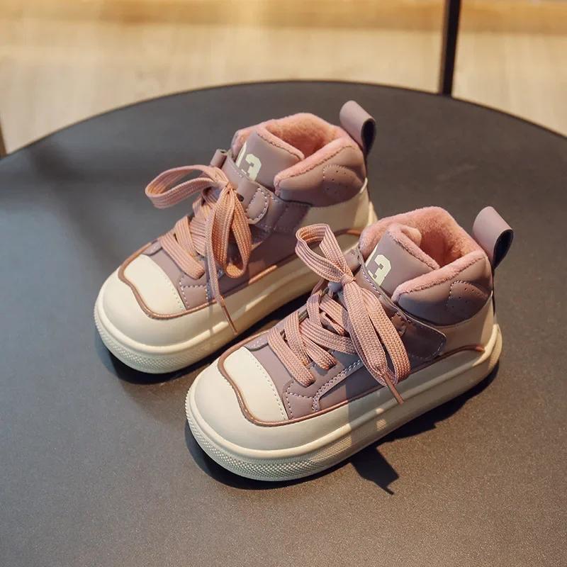High Top Children Casual Shoes Winter Sneakers for Kids Boys Girls Non-slip Sport Shoes for Child Trainers Booties G10201