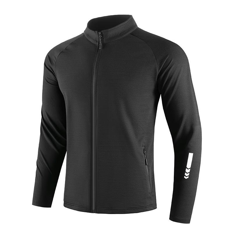 

Мужские леггинсы для спортзала, куртка для бега, тренировочная эластичная верхняя одежда для велоспорта, свитшот Dry Fit, дышащий, компрессионный L чёрный