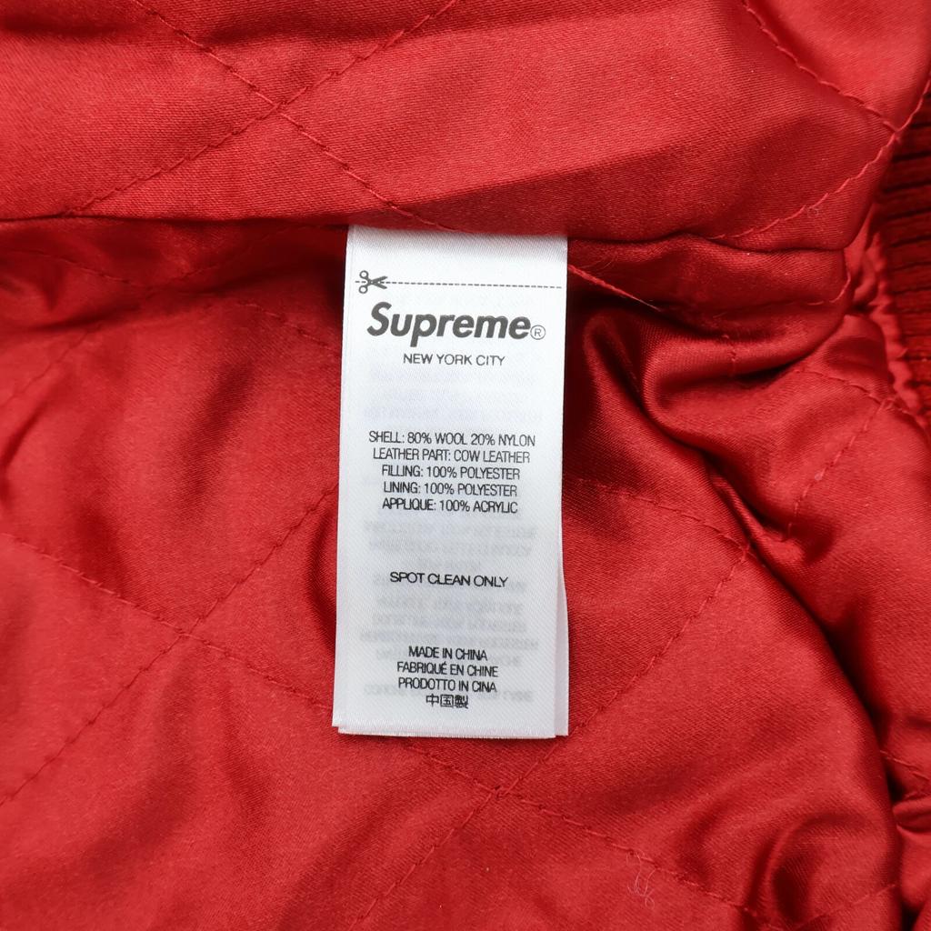 Supreme Big Logo Chenille Varsity Jacket Red