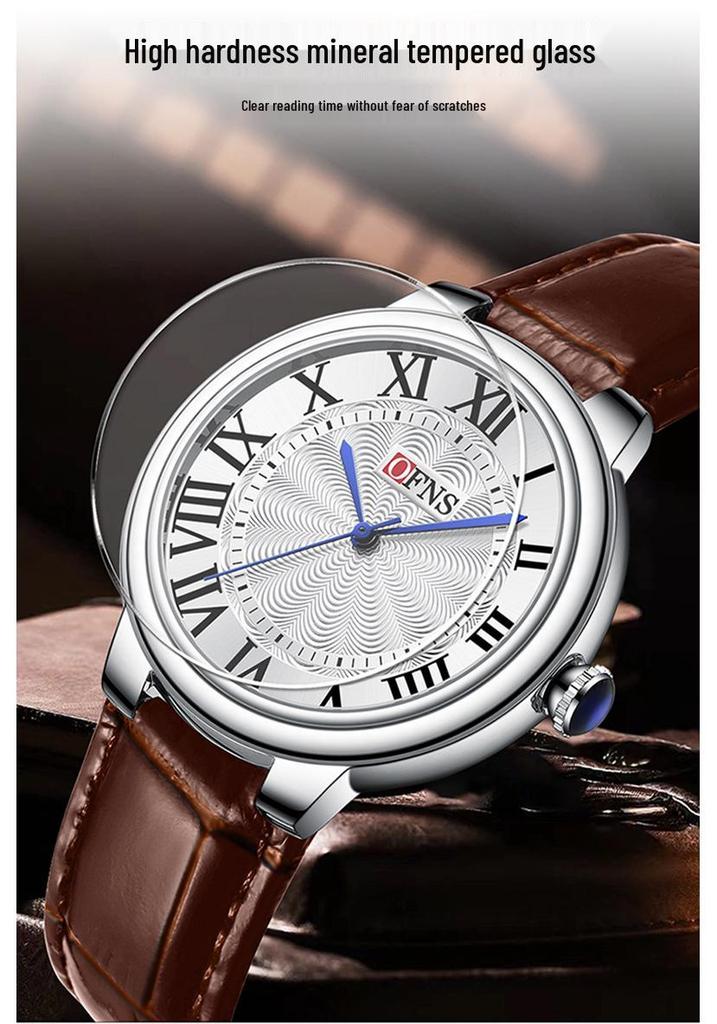 OFNS Rome Couple Watches: Waterproof Quartz Wristwatches with Classic Steel Bands