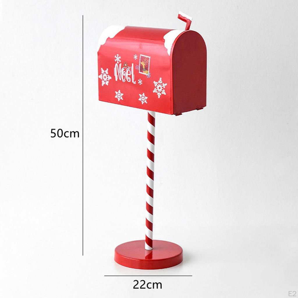 Christmas Mailbox Easy to Install Metal Decorative Sturdy Decor Xmas Letters Mail Box for