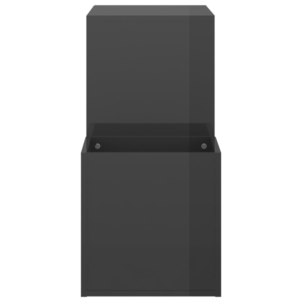 Vidaxl Shoe Cabinet, Grey With Gloss, 105X35.5X70 Cm