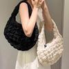 Květinová plisovaná kostkovaná vyšívaná taška na knedlíky - Velkokapacitní retro crossbody a ramenní taška