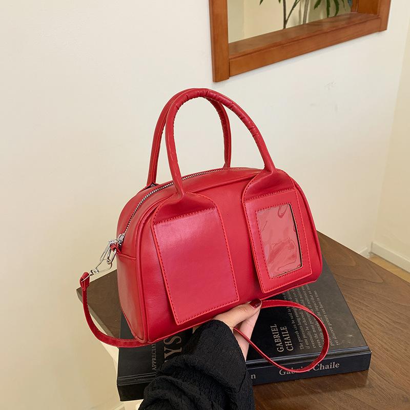 Korean version of retro portable Boston bag women's 2025 early spring new niche fashion foreign style versatile shoulder messenger bag