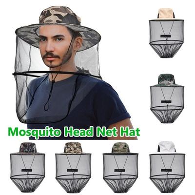 Men Women  Net Mesh Casual Foldable Mosquito Hat Outdoor Sunscreen Fishing Cap Repellent Protection