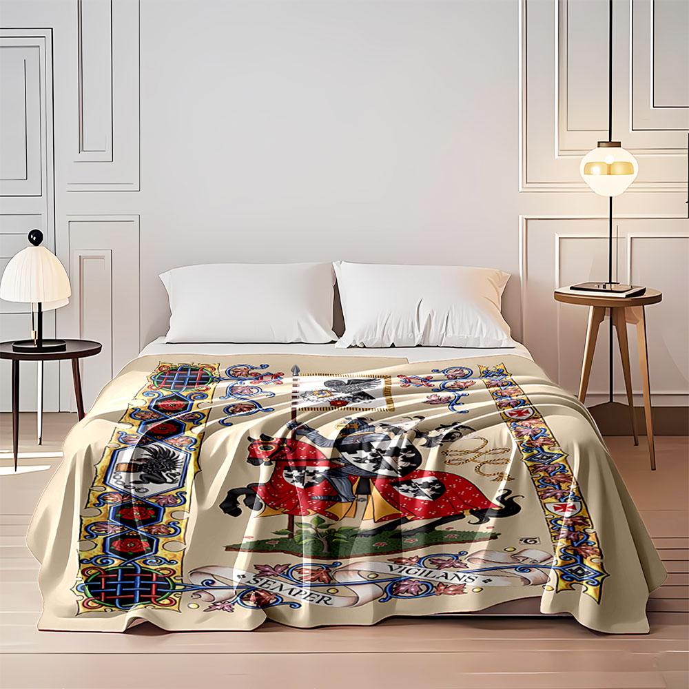 Medieval Knight Tapestry Blanket for all seasons blanket lunch break throw gift