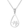 European & American Stainless Steel Necklace: Arrow, Water Drop, Moon Cat, Heart Pendant for Women - Elegant Sweater Chain
