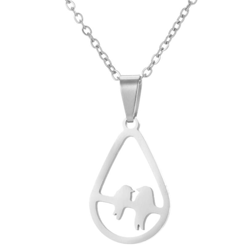 European & American Stainless Steel Necklace: Arrow, Water Drop, Moon Cat, Heart Pendant for Women - Elegant Sweater Chain