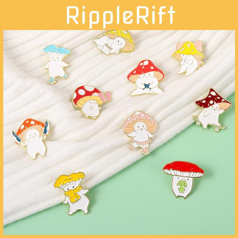 Adorable Mushroom Brooch Cute Metal Badge Fashion Accessory For Clothing And Bags