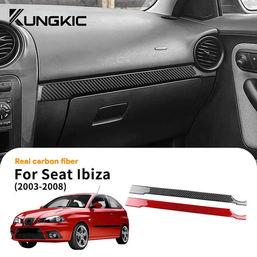 Carbon Fiber Style Interior Sticker for Seat Ibiza 6L 2003-2008 LHD RHD Dashboard Trim Decal