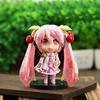 Anime New Hatsune Miku Figure Mini Character Ornaments Kawai Pink Green Hatsune Home desk Decoration Adult kid Birthday Gift