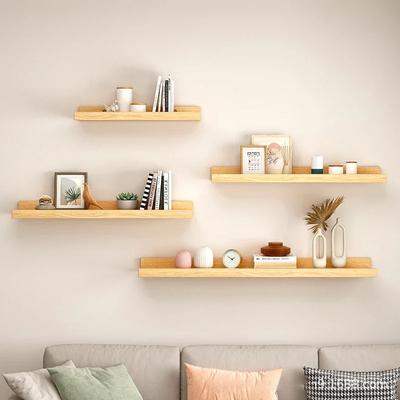 Étagère murale en bois massif 12 x 30 cm pour salon, chambre à coucher, cloison droite, organisateur, étagère de rangement décorative