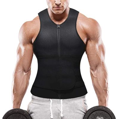 2-in-1 Männer Taille Trainer Weste Schweiß Körper Shaper Tank Top Heißer Neopren Workout Sauna Anzug Abnehmen Hemd gewicht Verlust Modellierung Gurt