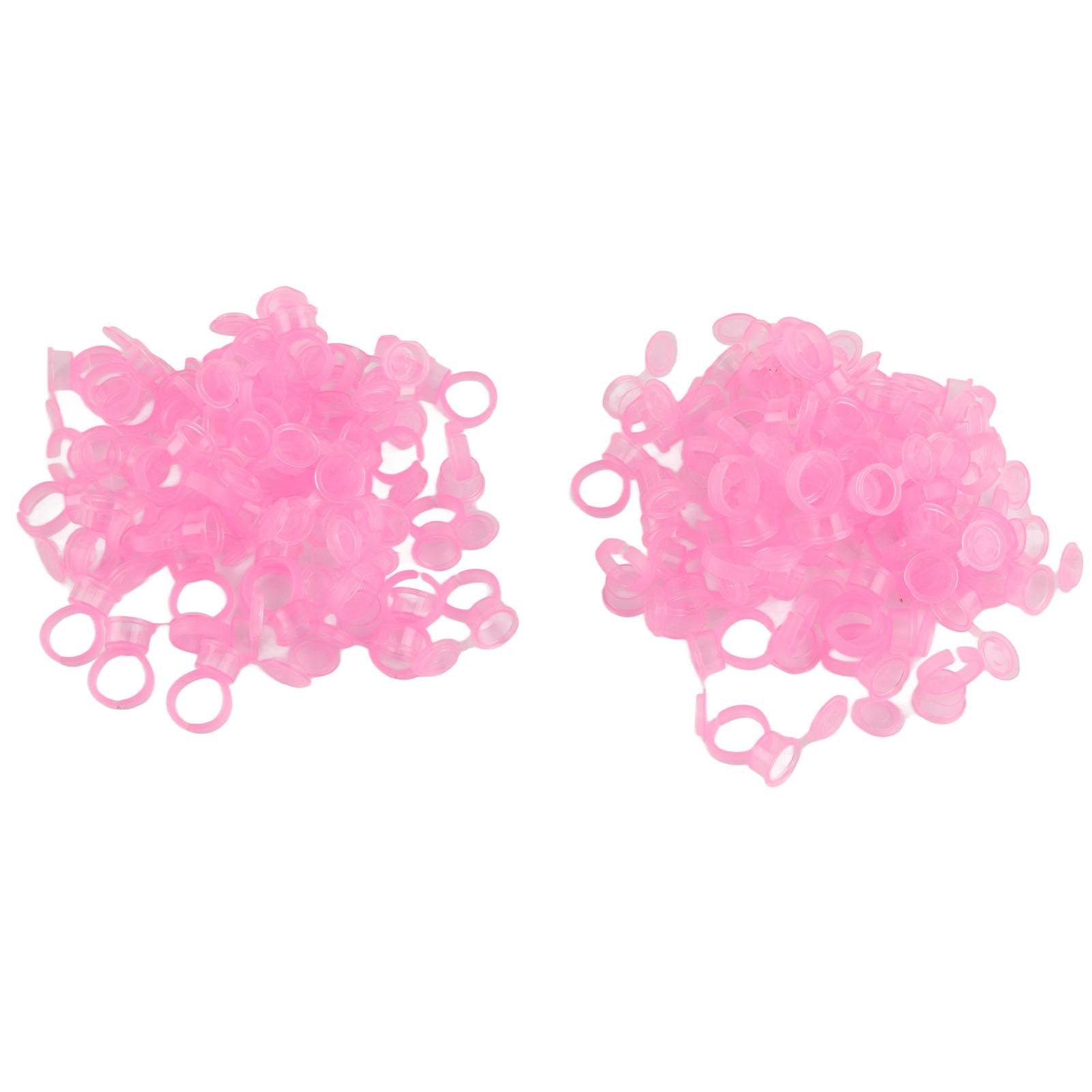 

100 шт. одноразовые чернила для татуировки с пылезащитной крышкой, пигмент для микроблейдинга, кольцевая чашка для ресниц розовый