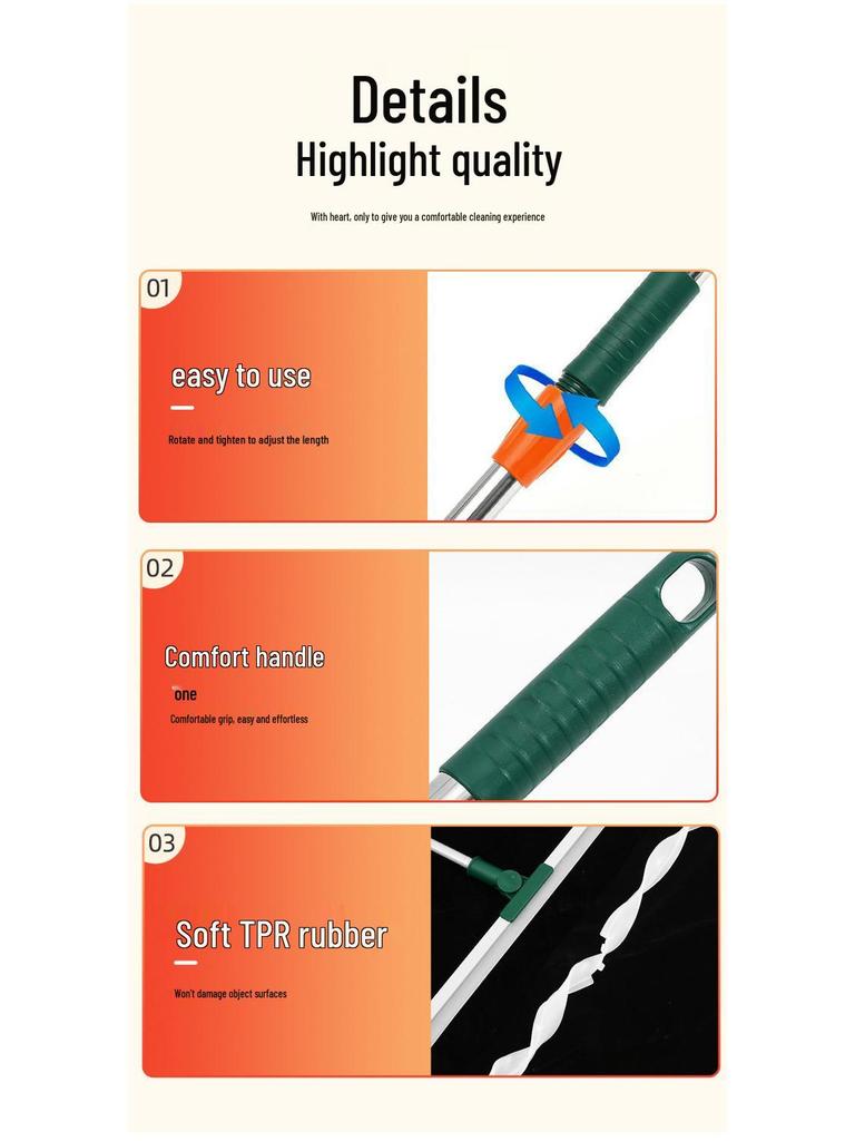 Telescopic Magic Broom: Floor & Glass Squeegee for Water, Hair, and Bathroom Cleaning