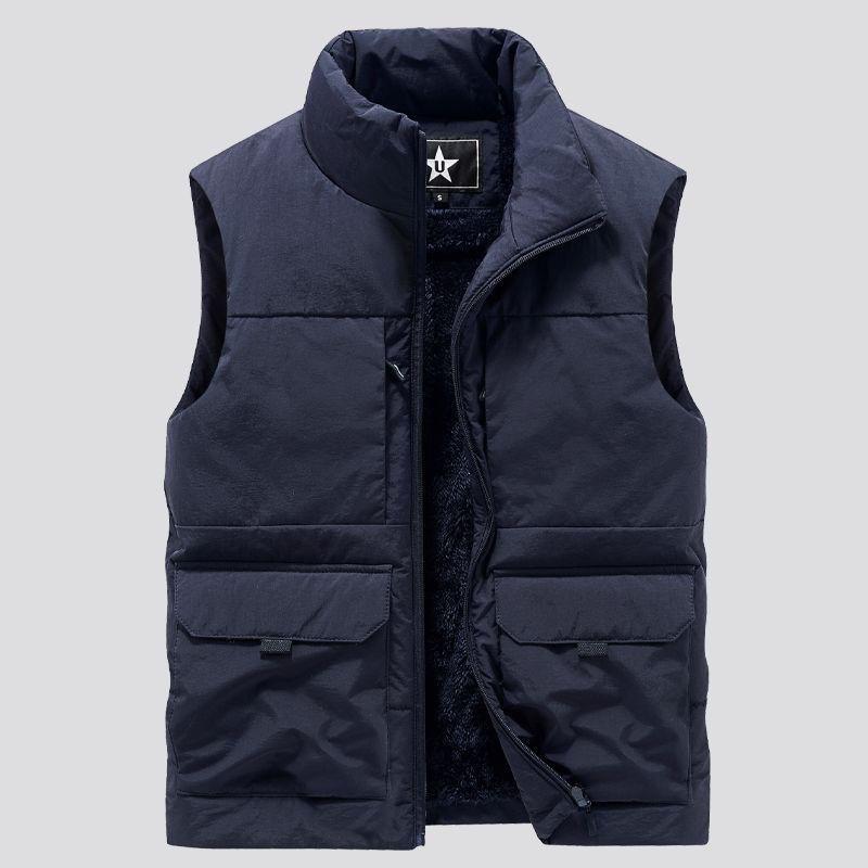 Men's Multi Pocket Clothing Autumn Winter Vest Jackets Sleeveless Coat Fashion Large Size 6XL Male's Warm Waistcoat Fleece Vest