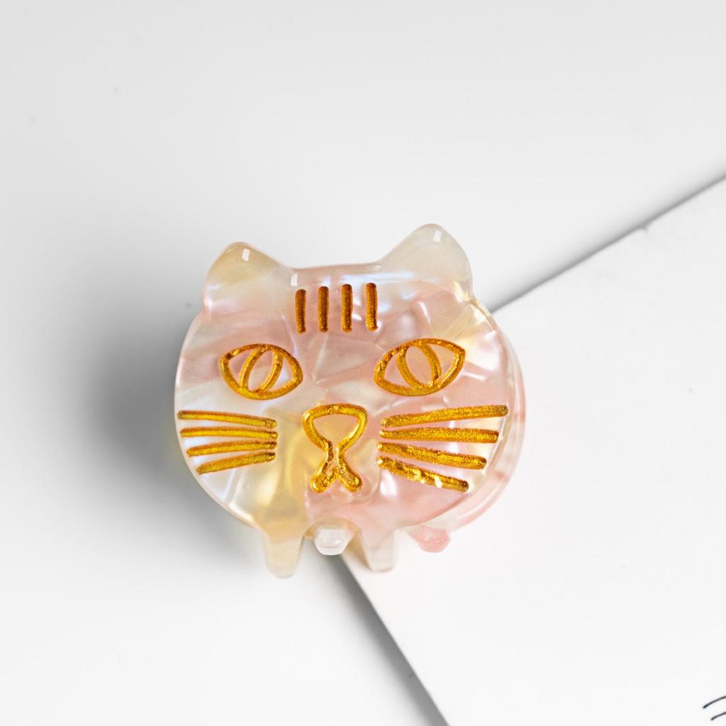 Bamboo Yao Jewelry: Cute Kitten Acetate Hair Clip - Cartoon Cat Acrylic Accessory