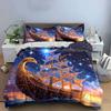 Golden Ship Fantasy Decor Multiple sizes kid's and adults' bedroom Exquisite 3PC bedding set gift