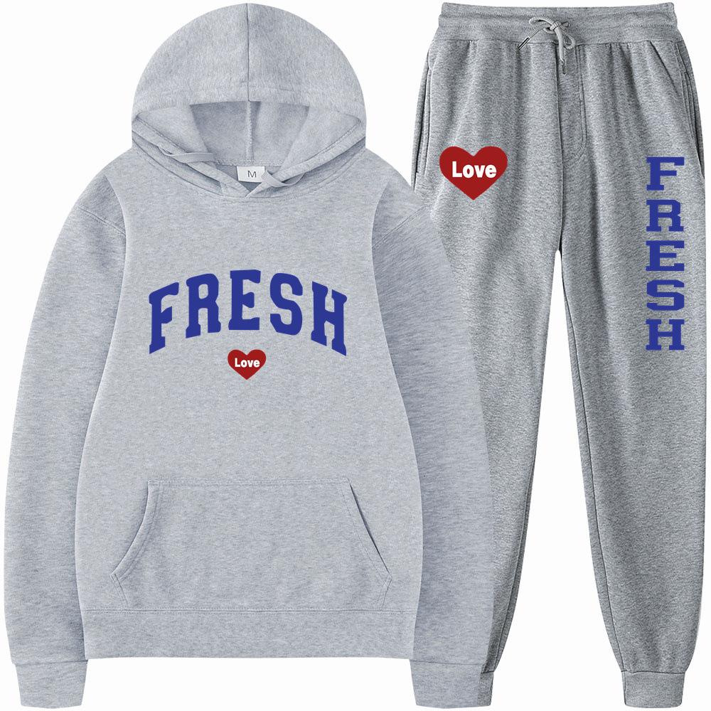 2023 Cross Border Printed Volná jarní a podzimní mikina s kapucí a punčochové kalhoty s kapucí