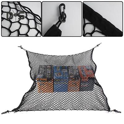 DYS Auto Shop Universal Car Trunk Rear Cargo Organizer Storage Elastic Mesh Net Holder 4 Hooks