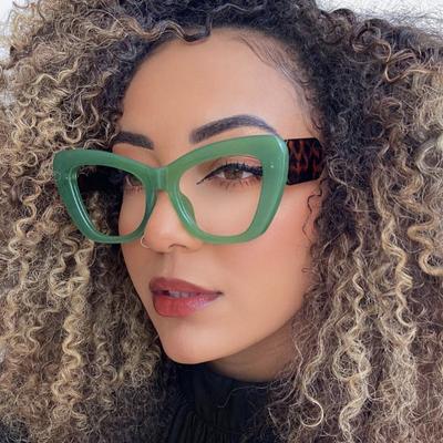 Women's Glasses Anti-Blue Light Personalized Cat Eye Plain Glasses Men's Sunglasses Sun Protection Uv Protection Fashion Street Shooting Sunglasses