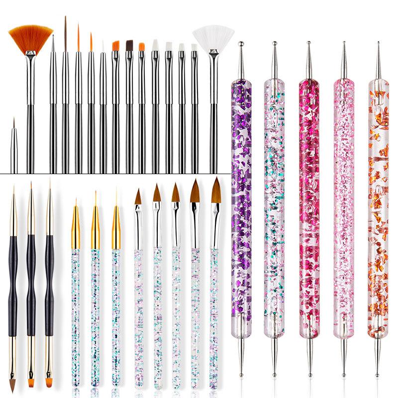 

Nail Art Brush Set, Colorful Light Therapy Pen, Dual Tip Drill Pen, Nail Art Tools Pen, Precision Made 31 Pieces Set