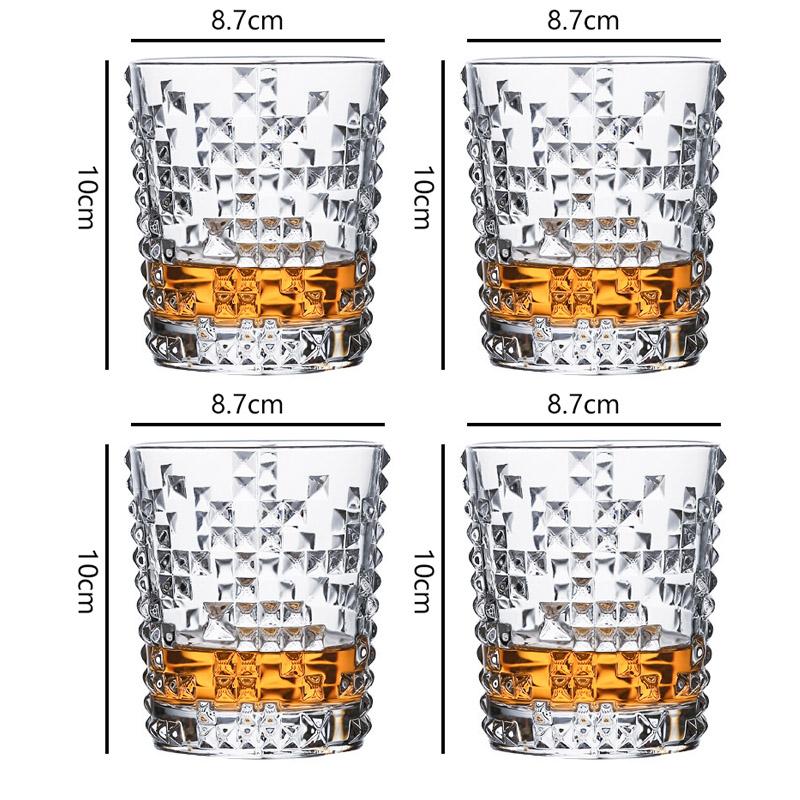 

Набор из 4 бокалов для вина 11 унций, кружки для кофе с алмазной вышивкой, стаканы для питья, прозрачная бытовая посуда для напитков, кубок для чая 4pcs