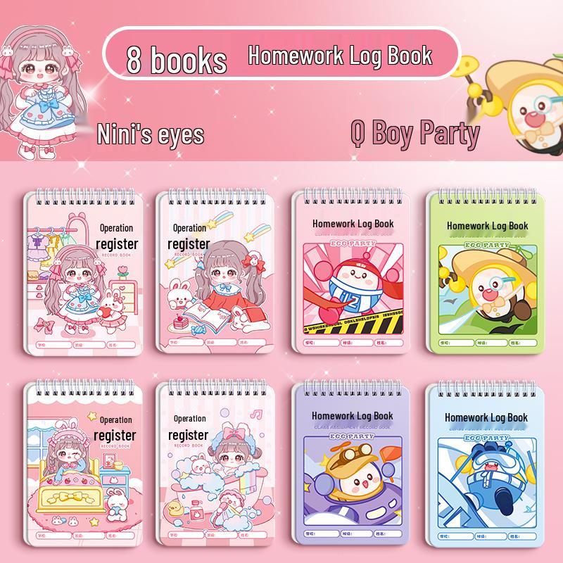 Cartoon Homework Notebook for Elementary Students: Grades 1-3