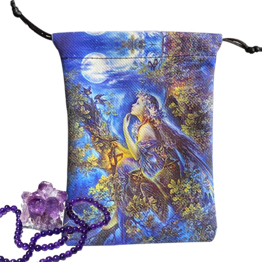 Мешочек Таро на кулиске Композитный флис Мешочек для хранения на кулиске 5,12x7,09 дюйма Мешочек-держатель для колоды Таро Мешочек для украшений Сувенир для вечеринки