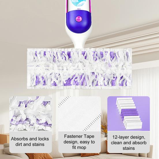 12 Pcs Disposable Mopping Pad Refills Wet or Dry Use Mop Pad Replacements Power Mop Pads for Swiffer PowerMop