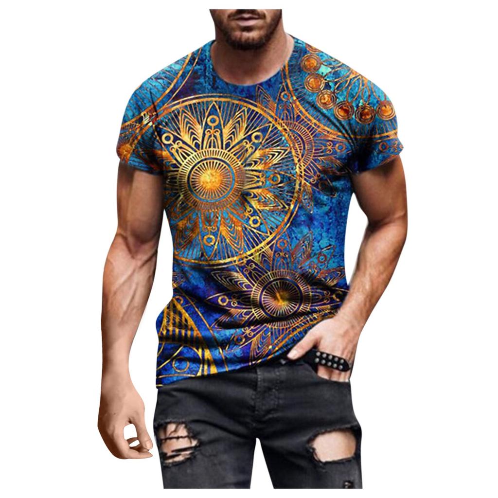 Plus Size Men Short Sleeve 3D Printed  Tops Tee T-Shirt Blouse