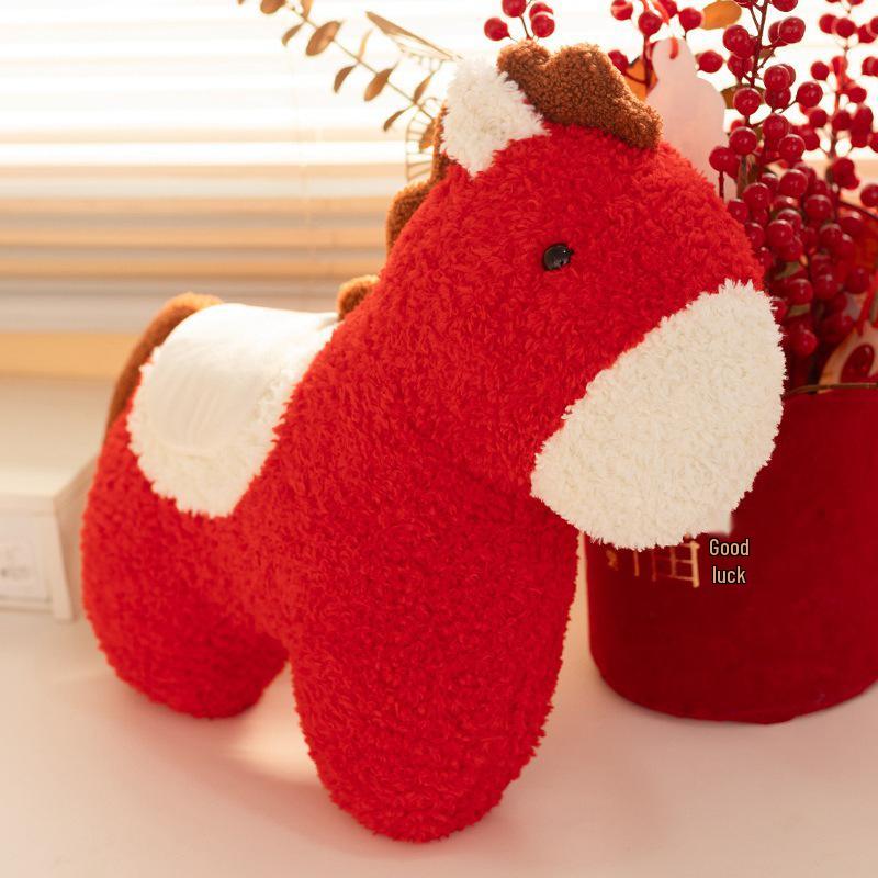 2026 Year of the Horse Chinese Horse Pillow Plush Doll Ornament - Children's New Year Gift