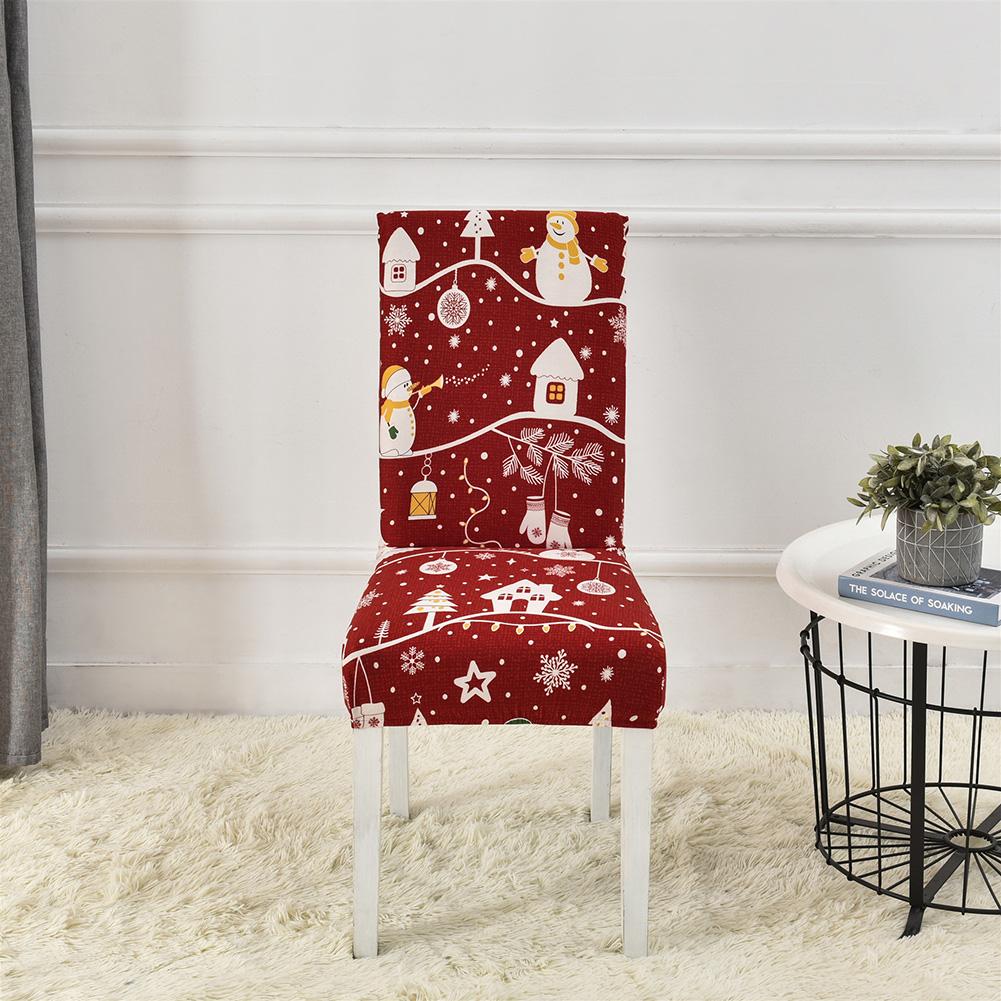 Christmas Dining Room Chair Covers Washable Stretch Chair Slipcovers Removable Chair Covers for Holiday Party Decor