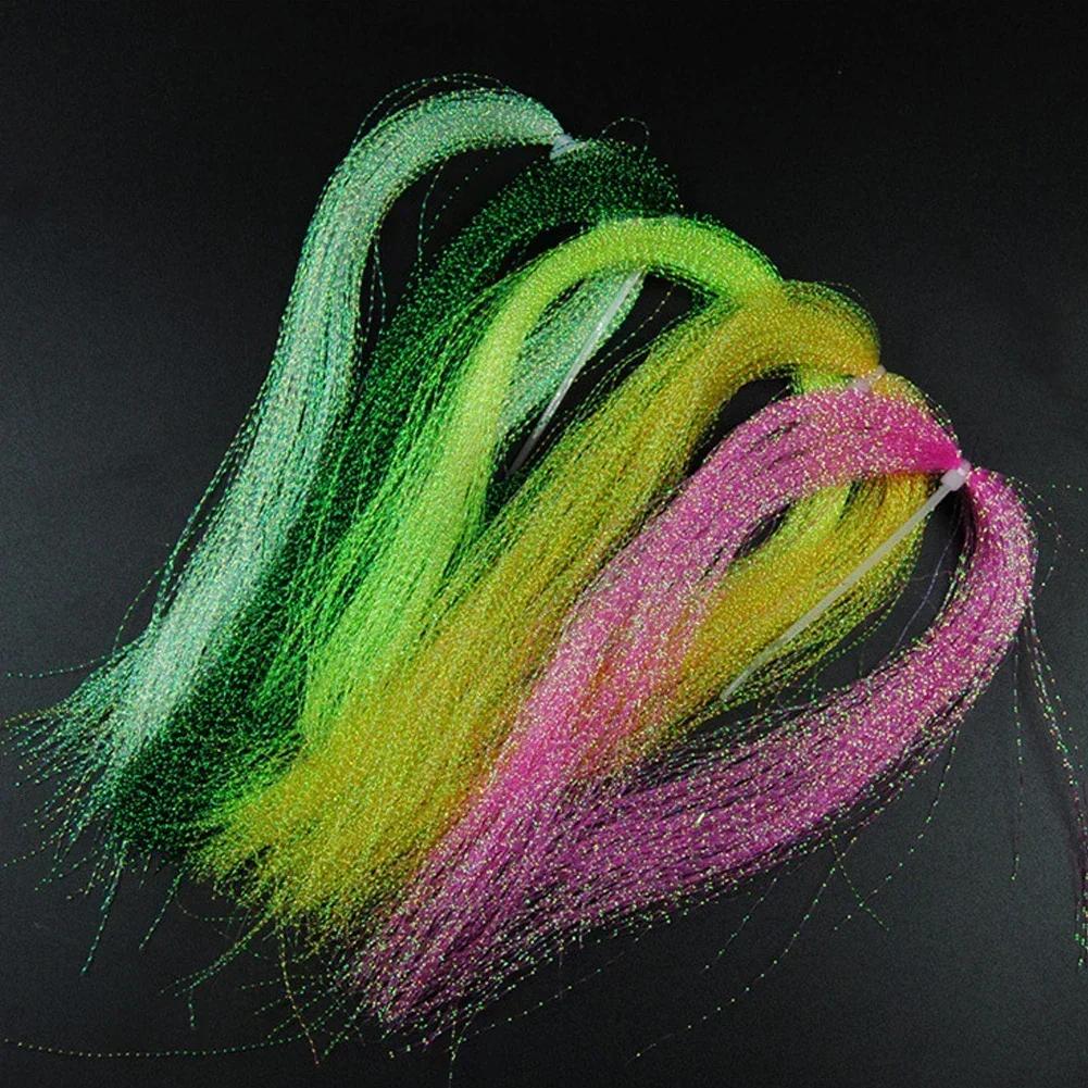 110Pcs 30cm Artificial Bait Twisted Flashabou Tinsel Fly Fishing Tying Crystal Flash For Jig Hook Shinning Fishing Lure Making