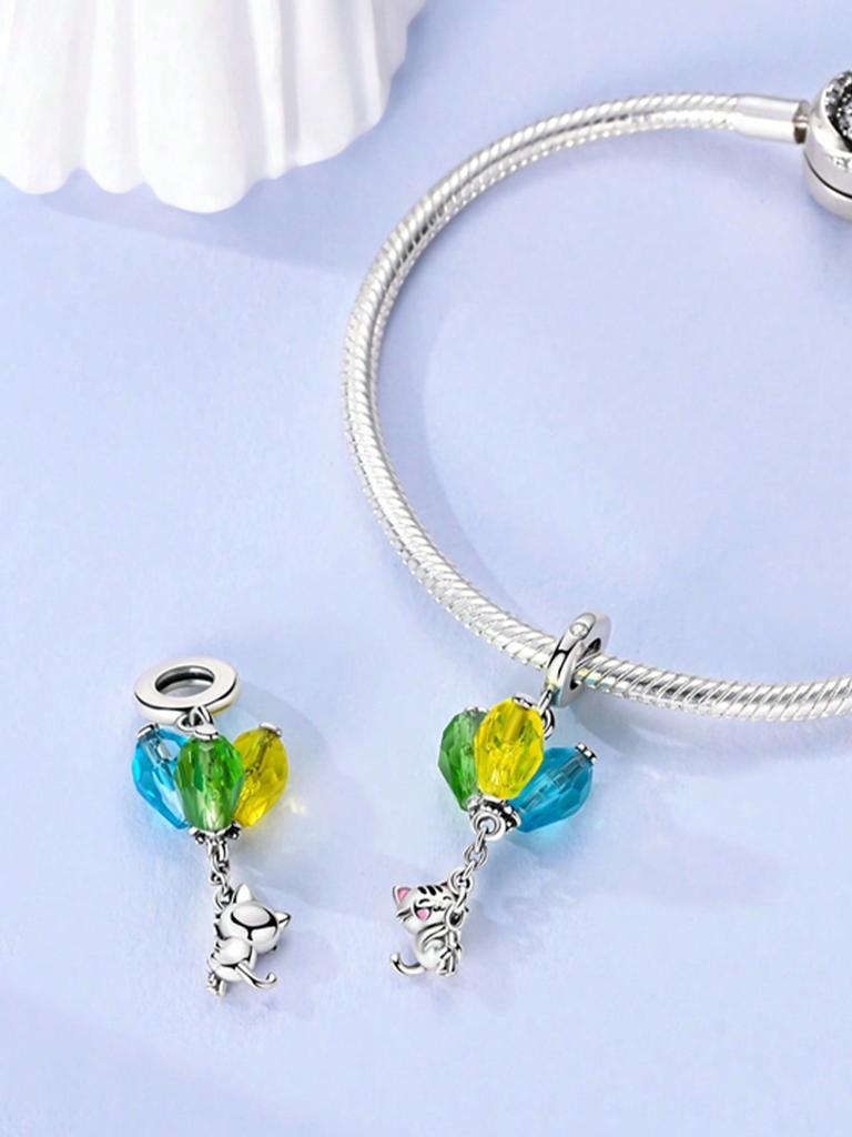 Charms Plata Copper Colors Balloon Cat Pumpkin Carriage Bead Charm Pendant For Original Bracelet For Women Diy Jewelry Love Gift