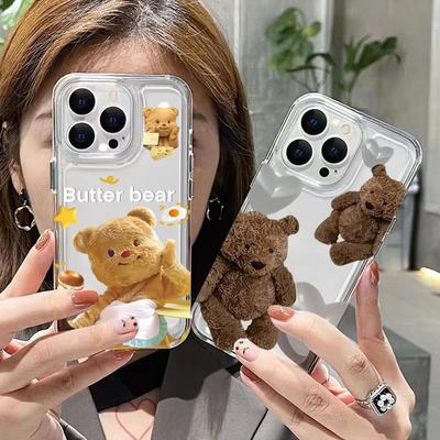 Cartoon Cute Little Bear Soft Clear Phone Case For Iphone 16 15 14 13 12 11 Pro Max Cover For Iphone 16 Pro Case Cover Funda