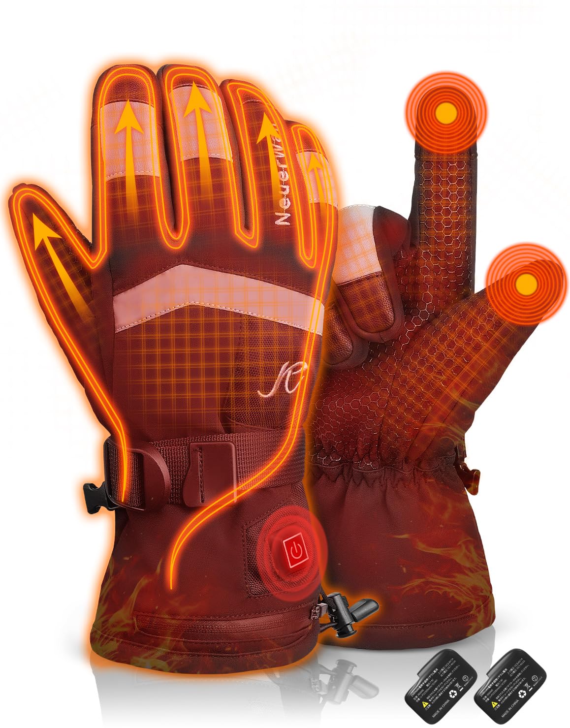 

Heshare Electric Heated Gloves for Motorcycles for Winter Rapid 3 Temperature Cold and 2500mAh Night Touchscreen Perfect for Winter and Snow PSE чёрный