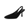 Aphixta Yellow Suede Elastic Band Sandals Thin Heels Women Shoes Concise Woman 8cm High Heel Sandals Plus Big Size 35-45