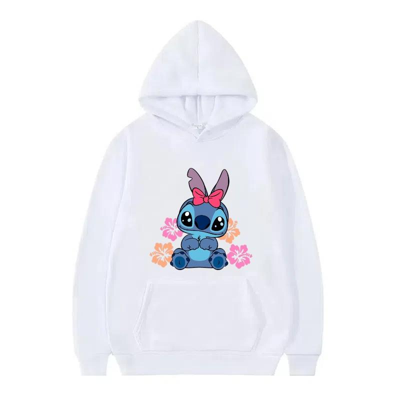 Disney Stitch Pattern Women Hoodies Fashion Sporty Y2k Loose Grey Tops Clothing Pullovers Ladies Cheap Hoodies Sweatshirts