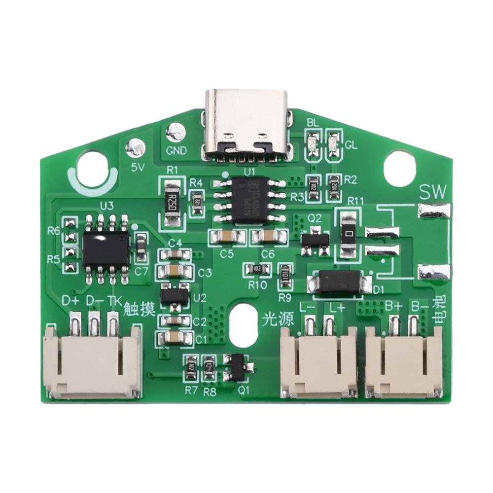 1 Peça 3.7V Tipo-C Placa de Circuito de Luminária de Mesa Carregamento USB PCB Dimmer Contínuo LED Toque Pequena Luminária de Noite Módulo de Controle