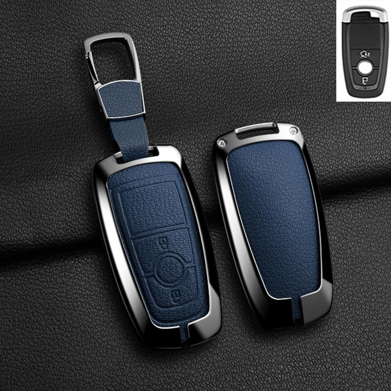 Zinc Alloy Leather For Lincoln Corsair Nautilus Aviator Navigator Continental Car Key Case Shell Keychain Keyring Car Key Cover